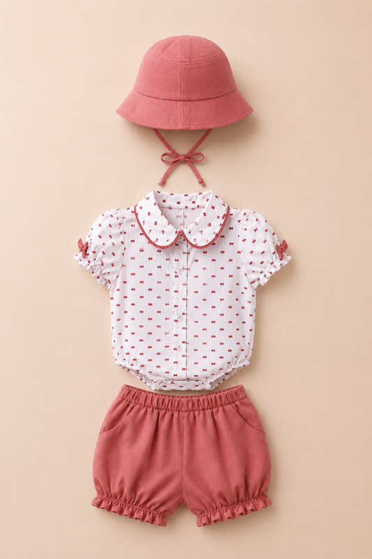 Ensemble Bébé Fille 3 Pièces – Élégance Estivale