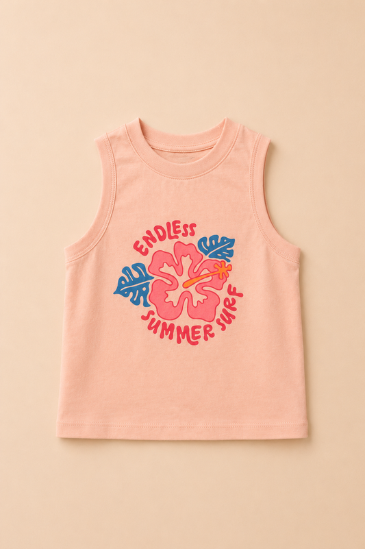 Ensemble Fille 2 Pièces – Débardeur Imprimé & Short Fleuri
