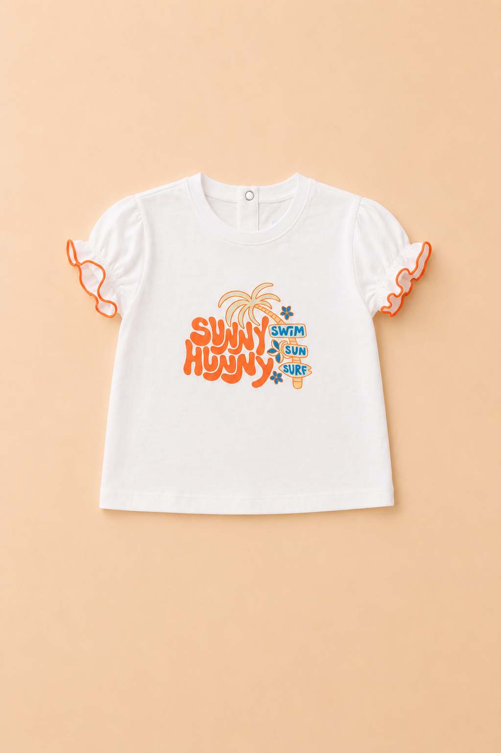Ensemble Fille 2 Pièces – T-shirt « Sunny Hunny » & Short Fleuri
