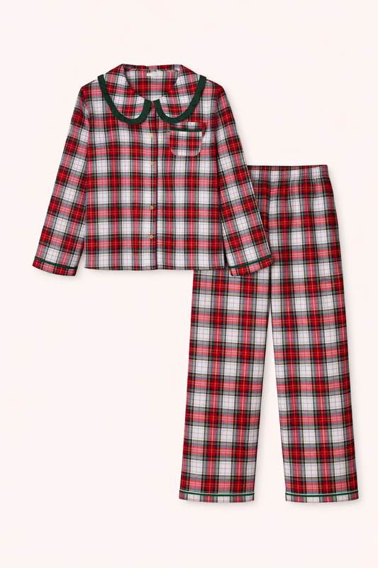 Ensemble pyjama fille à carreaux – Style classique & confort