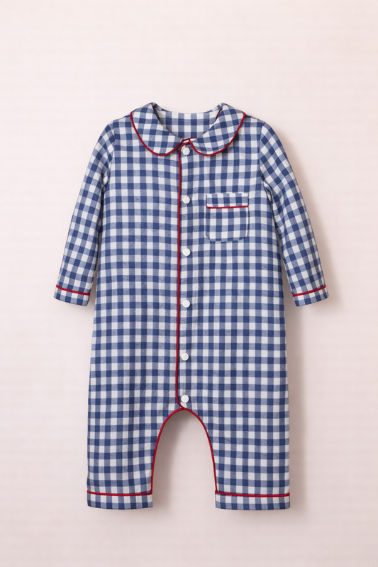 Pyjama bébé à carreaux – Élégance et confort