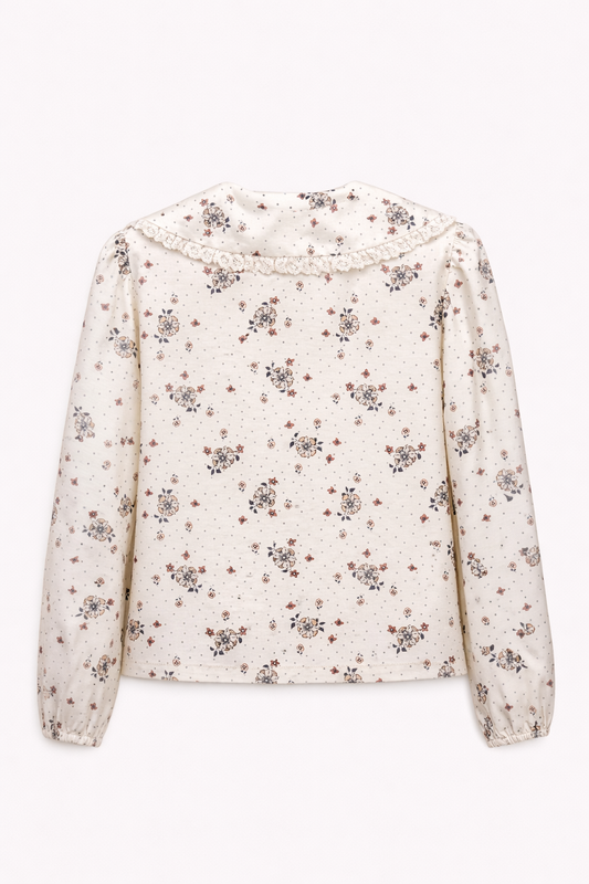 Blouse imprimée à col volanté – Fille