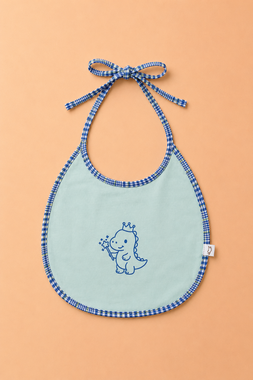 Bavoir Bébé Imperméable Vert d'Eau – Motif Dinosaure