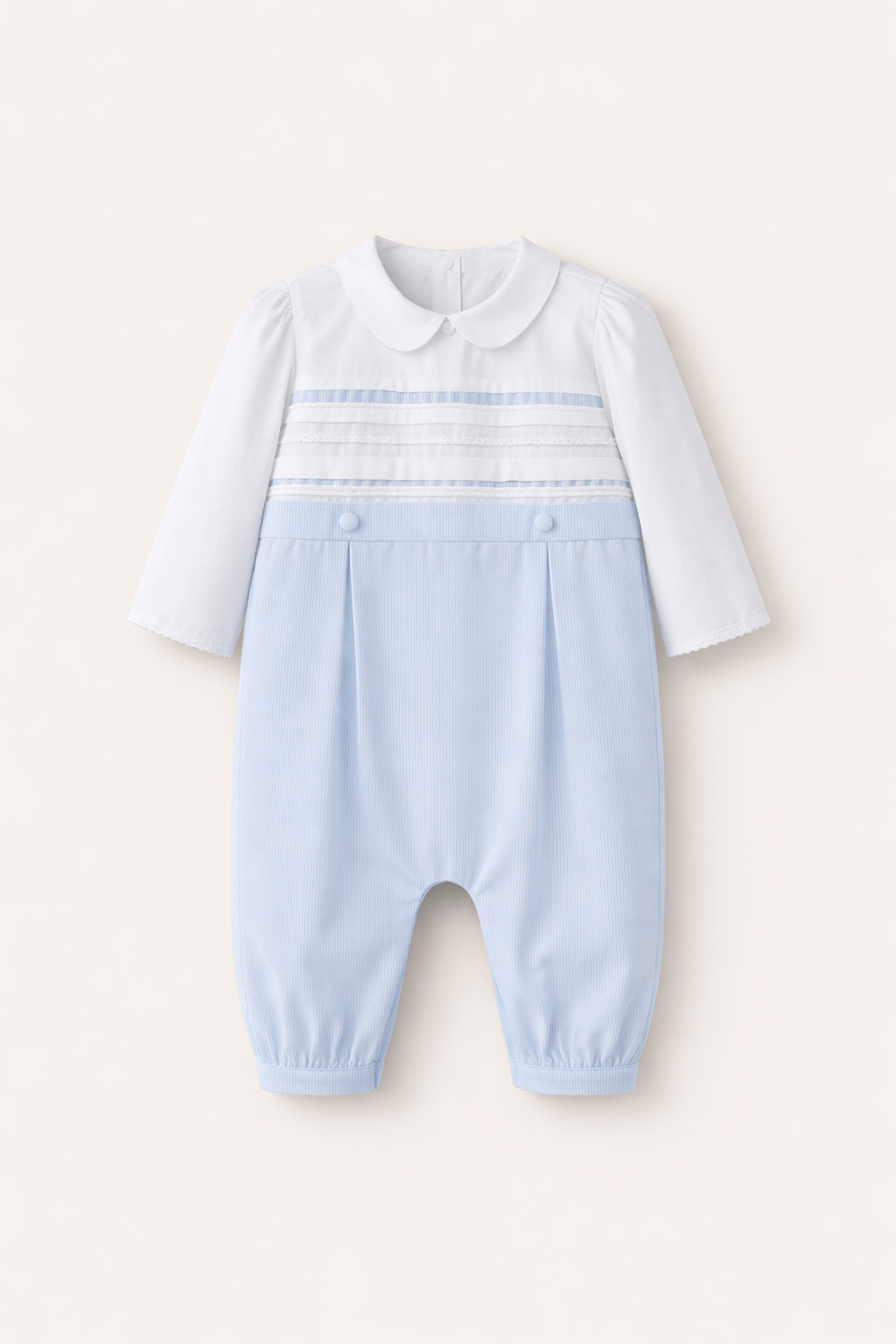 Barboteuse Élégance Bleu Ciel – Bébé Garçon