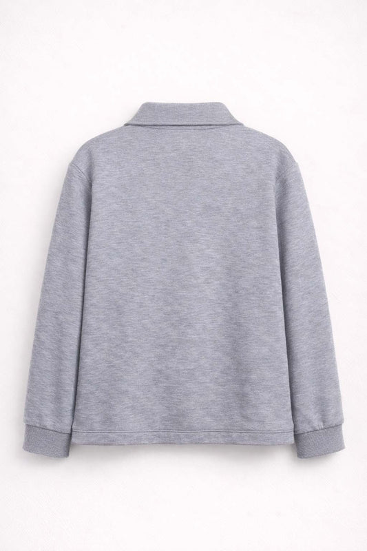 Polo Garçon Gris Manches Longues – Style Casual Chic