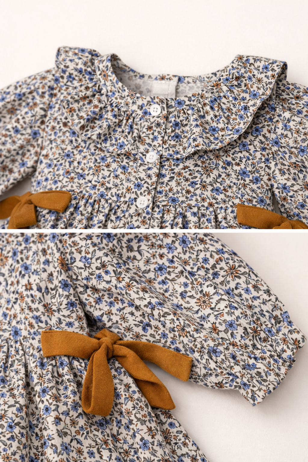 Blouse bébé fleurie avec nœuds – Élégance bohème & douceur