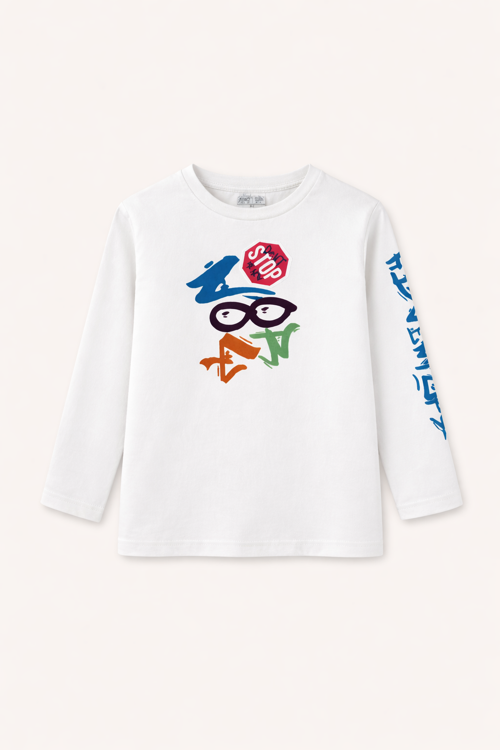 T-shirt manches longues enfant – Imprimé graphique coloré