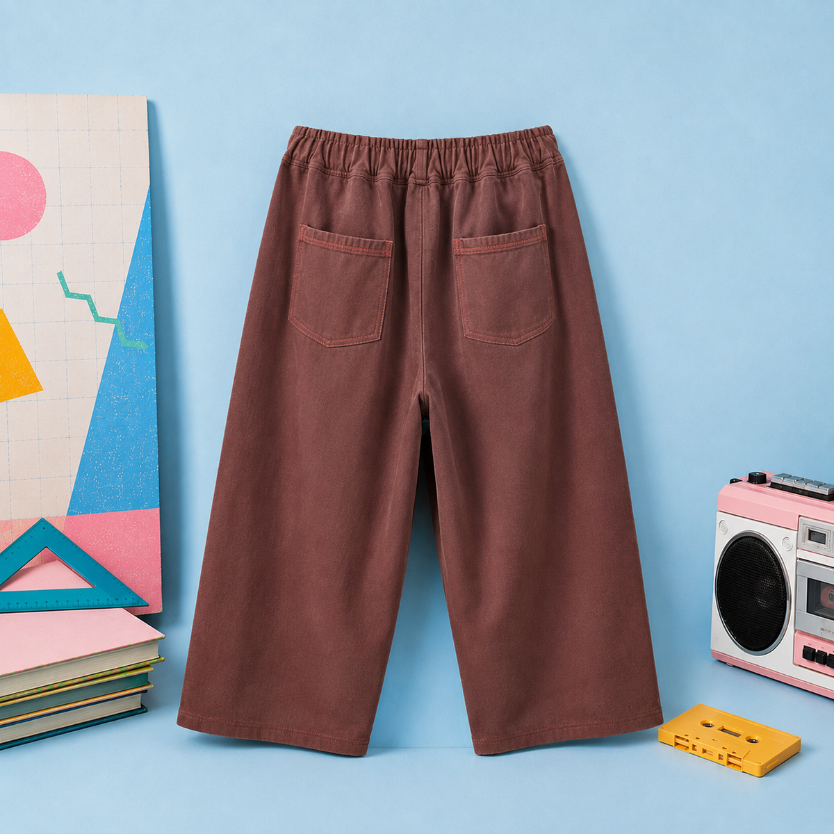 Pantalon large enfant – Marron
