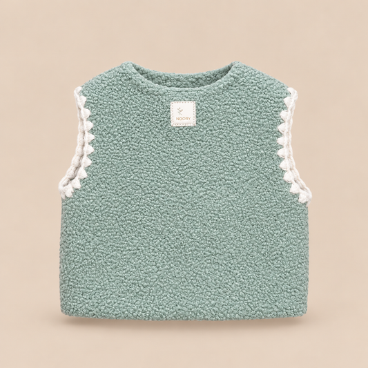 Gilet bébé sans manches en tissu bouclette