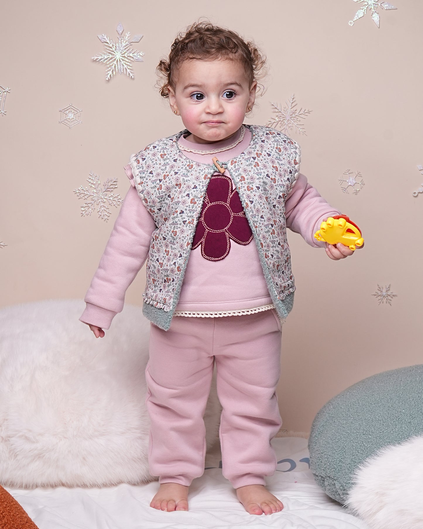 Ensemble Jogging Bébé Fille Rose Fleur