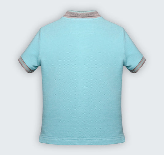 T-shirt polo en piqué 100% coton à col chemisier et broderie