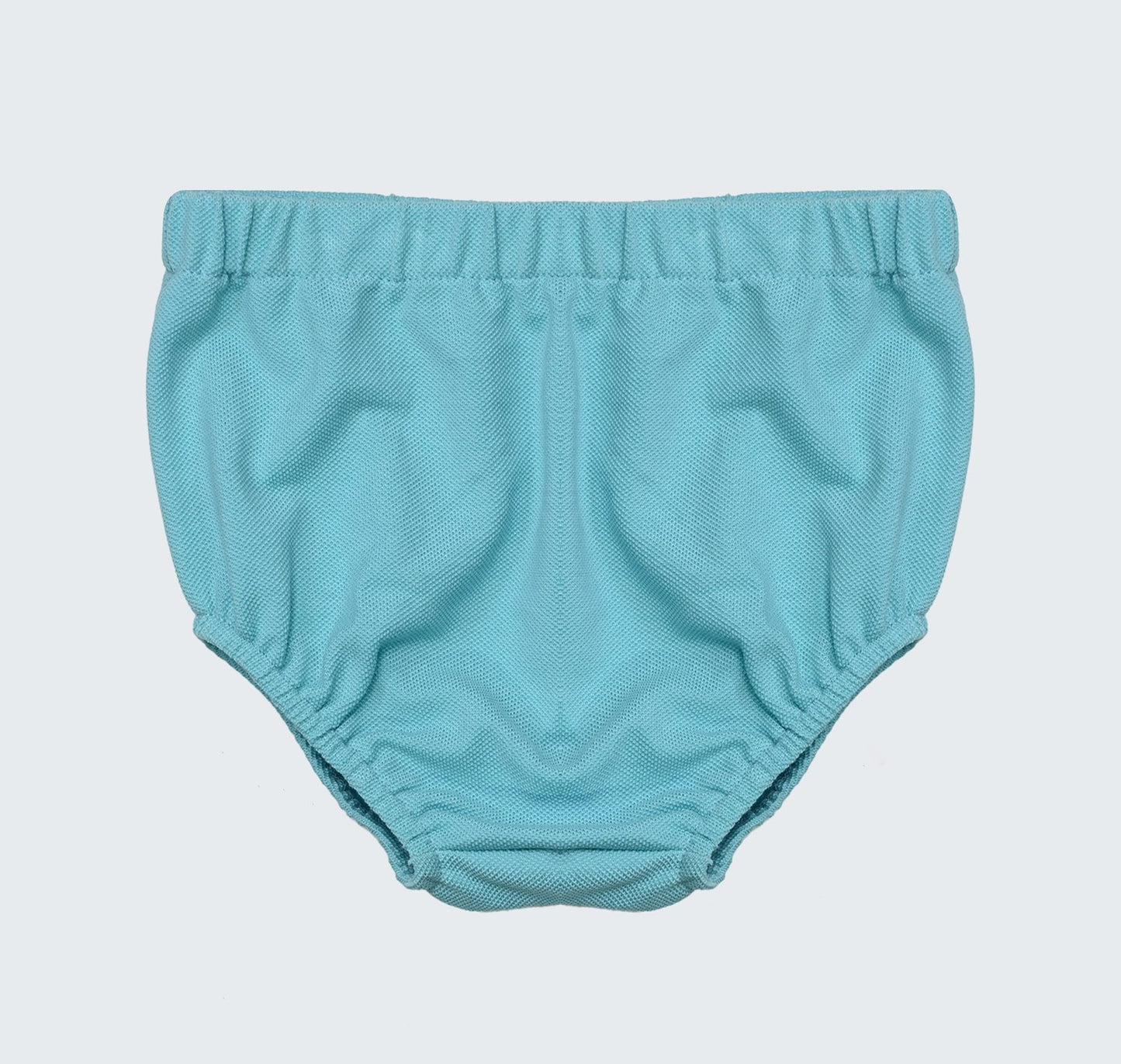 Robe verte à col chemisier en piqué 100% coton avec bloomer