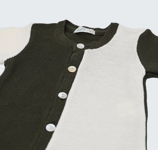 Combinaison tricot bicolore