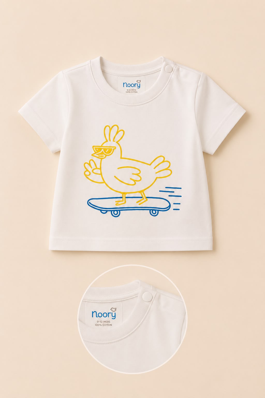Ensemble Garçon 2 Pièces – T-shirt Imprimé & Short Vichy