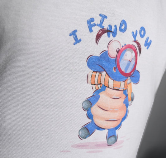 T-shirt blanc en jersey 100% coton avec sérigraphie