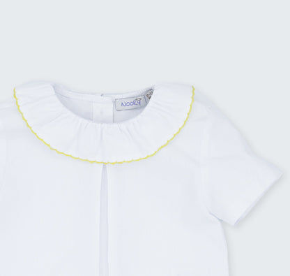 Chemise à col volanté