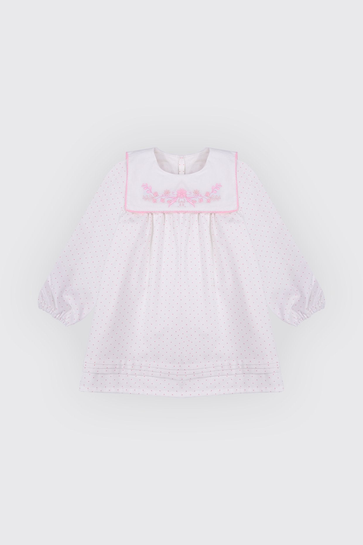 Robe à petit points rose pour bébé fille