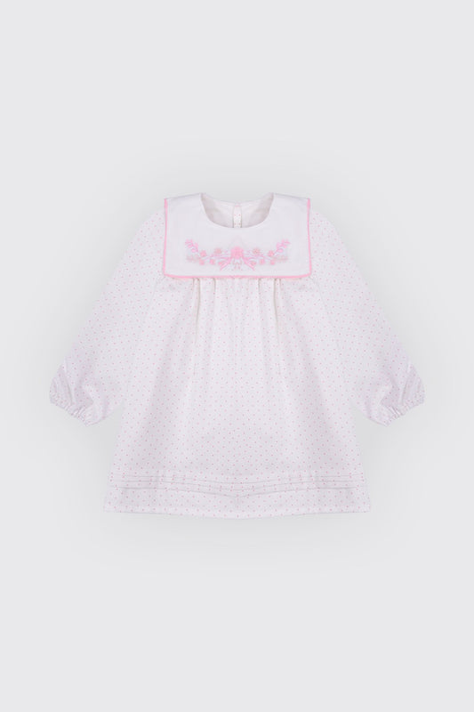 Robe à petit points rose pour bébé fille