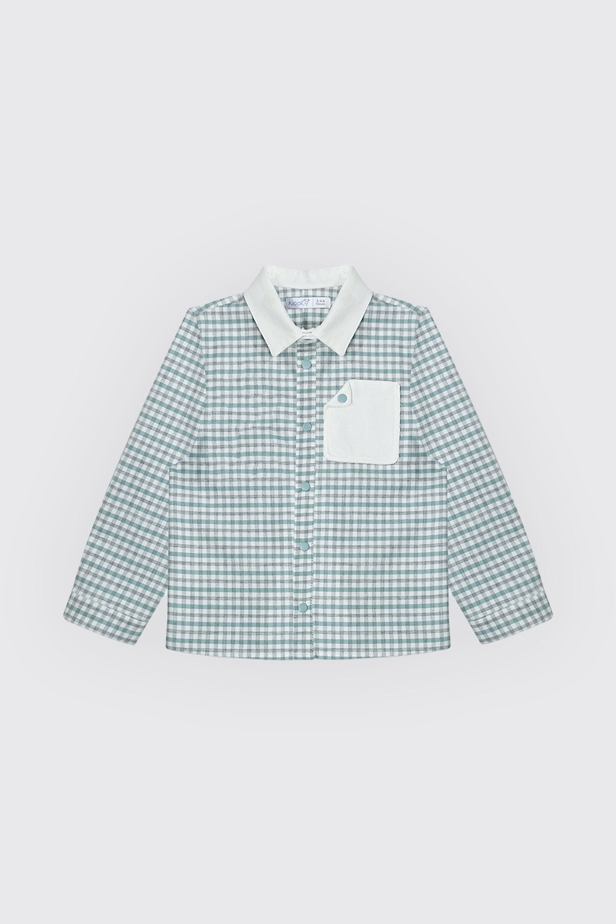 Chemise garçon à carreaux verts