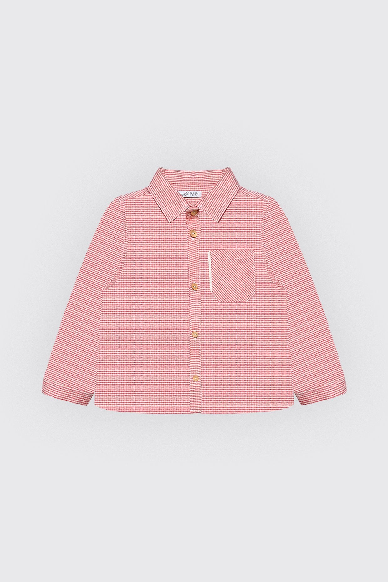 Chemise pour garçon en petits carreaux rouges
