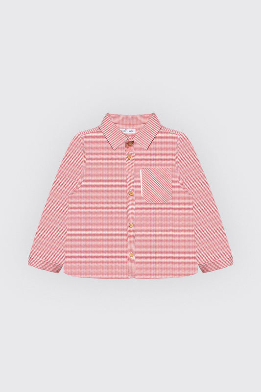 Chemise pour garçon en petits carreaux rouges