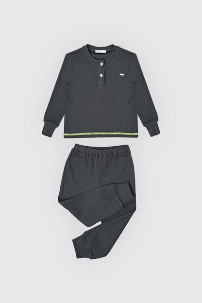 Ensemble pyjama en 100% coton gris