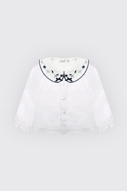 Chemise bébé fille avec col large