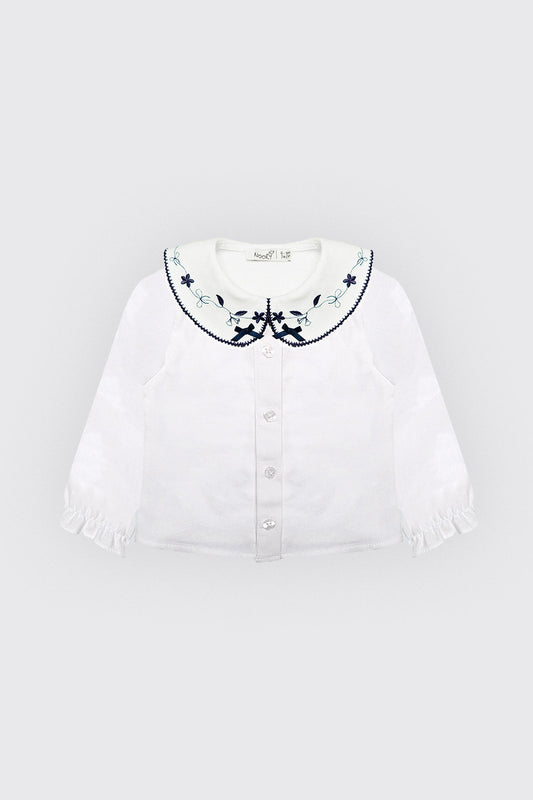 Chemise bébé fille avec col large