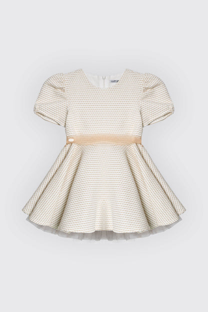 Robe de cérémonie en piqué beige