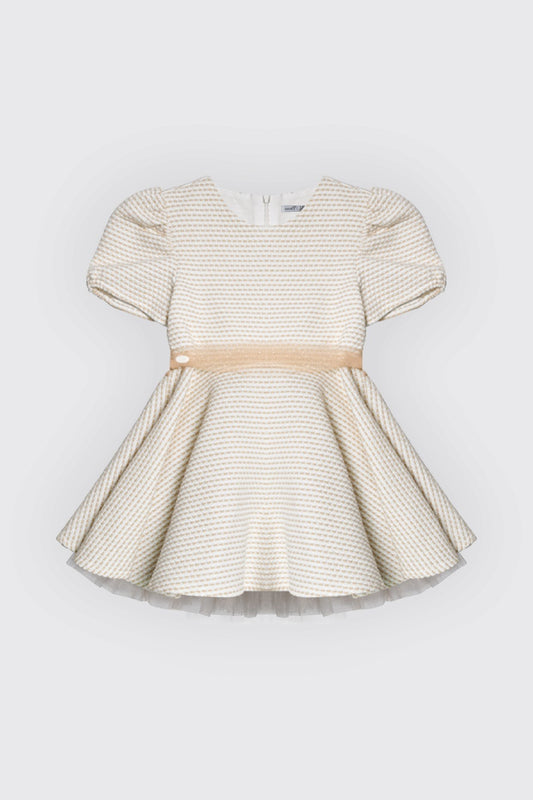 Robe de cérémonie en piqué beige