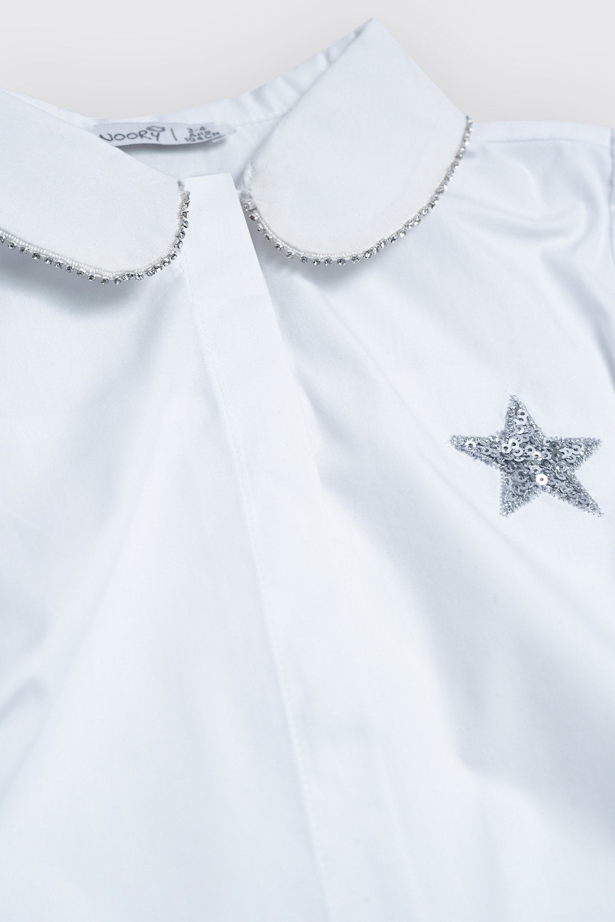 chemise à col claudine en strass