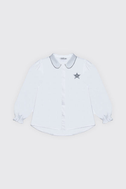 chemise à col claudine en strass