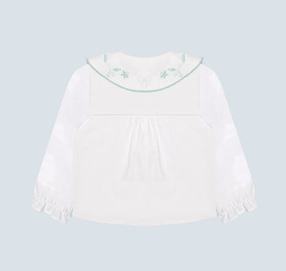 Chemise bébé fille avec col large