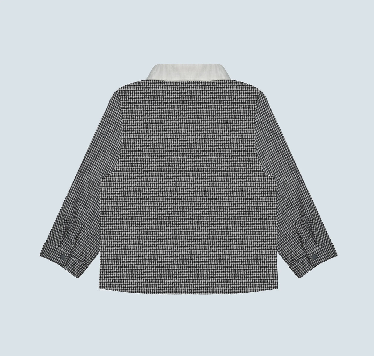 Chemise garçon à petit carreaux gris