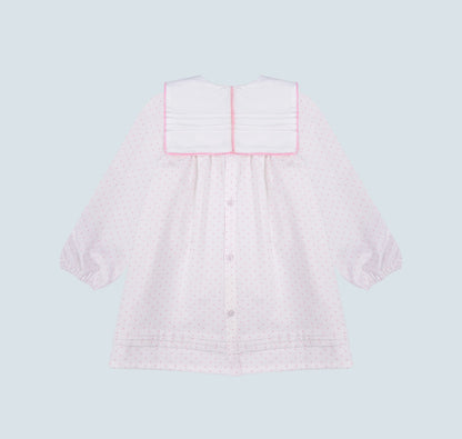 Robe à petit points rose pour bébé fille