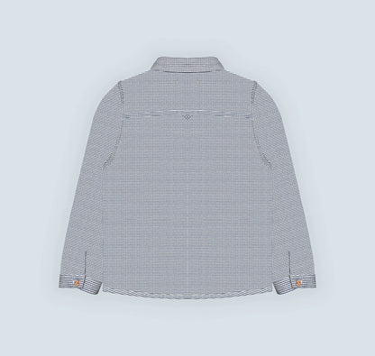 Chemise garçon en petits carreaux bleu
