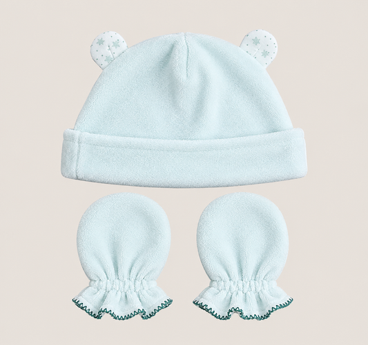 Pack dort bien grenouillère, moufles & Bonnet
