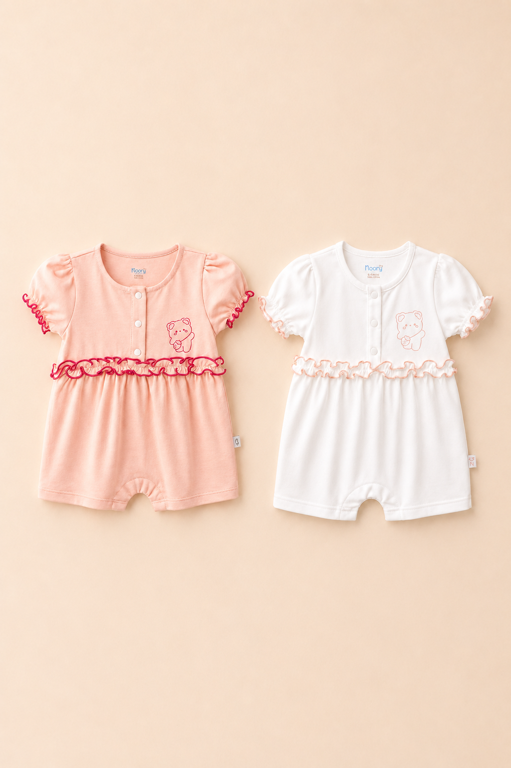 Pack de 2 Barboteuses Fille – Douceur & Élégance