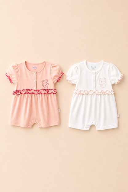 Pack de 2 Barboteuses Fille – Douceur & Élégance