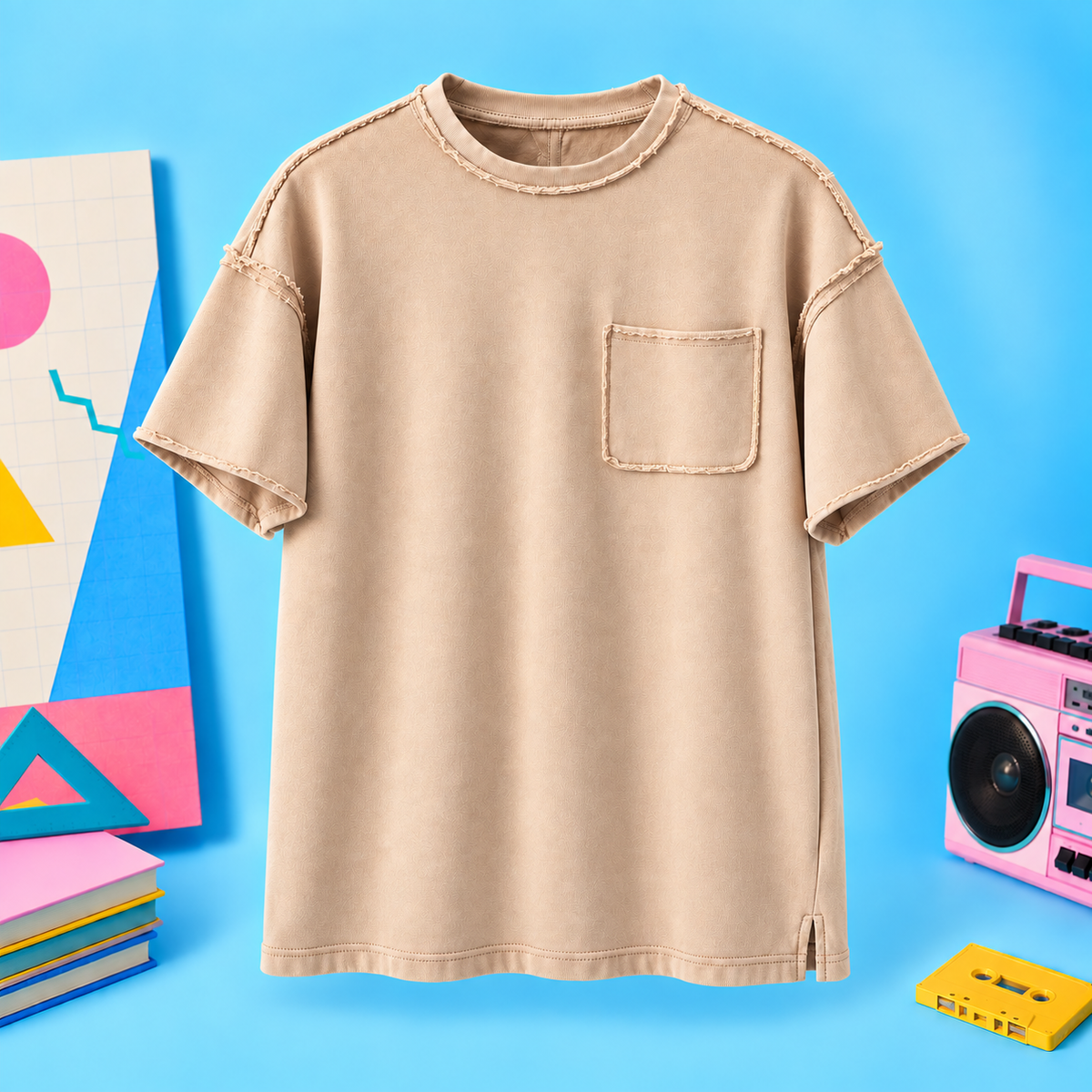 Ensemble Garçon 3 Pièces Streetwear – Surchemise à Capuche, T-Shirt Oversize & Pantalon Cargo Wide Leg