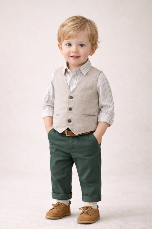 Ensemble Cérémonie Garçon – Élégance Naturelle