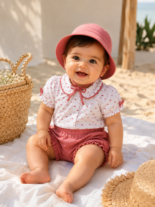 Ensemble Bébé Fille 3 Pièces – Élégance Estivale