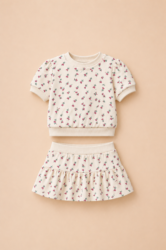 Ensemble fille fleuri – Élégance douce & raffinée