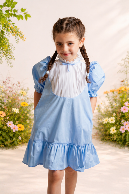 Robe blue ciel fille