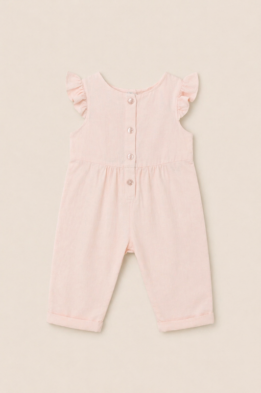 Combinaison bébé rose poudré – Douceur & élégance minimaliste