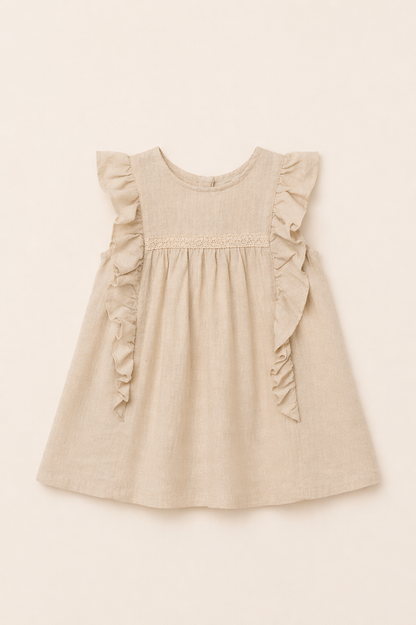 Robe bébé en lin naturel – Élégance douce & charme authentique