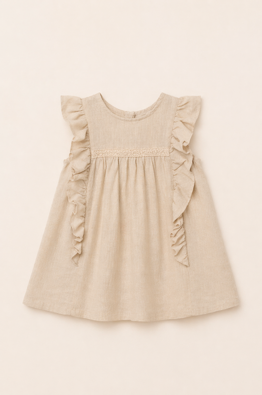 Robe bébé en lin naturel – Élégance douce & charme authentique