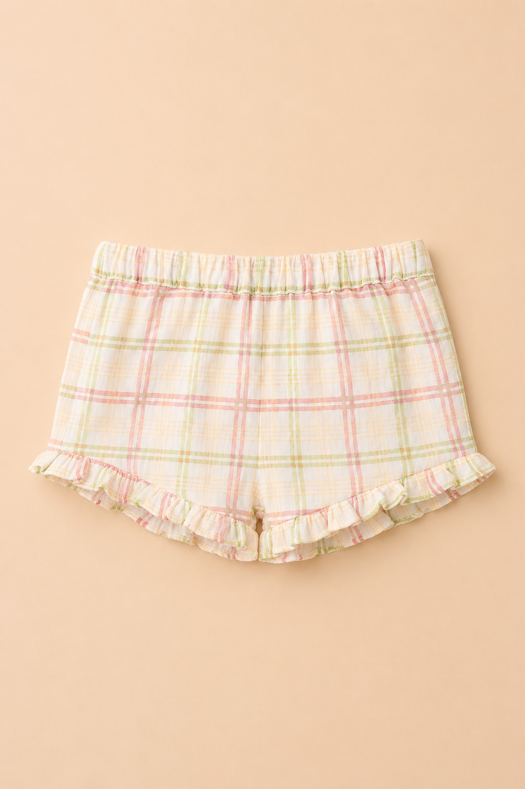 Ensemble Fille 2 Pièces – T-shirt « Sunny Hunny » & Short à Carreaux