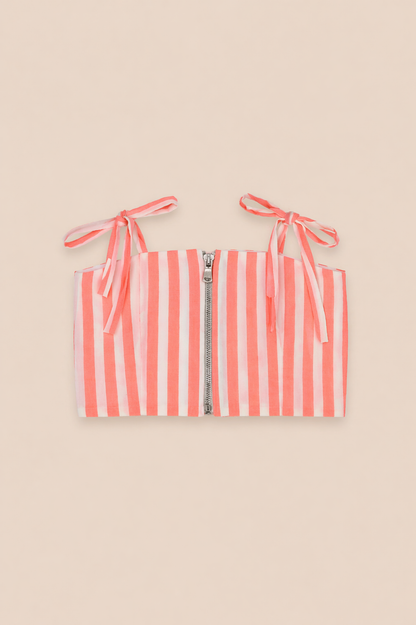 Robe rayée corail – Fraîcheur & élégance estivale