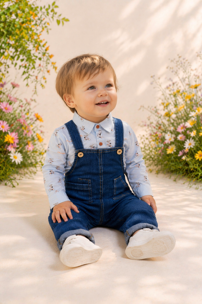 Salopette bébé en denim – Style intemporel & robustesse